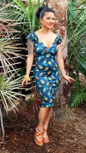 Load image into Gallery viewer, Tiki Whipped Cinched Front Puff Sleeve Wiggle Dress