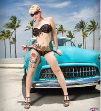Load image into Gallery viewer, Black Cherry Bomb Bandeau Swimsuit Top