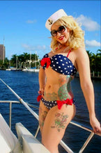 Load image into Gallery viewer, Nauti Dottie Bow Tie Side Bikini Bottom