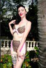 Load image into Gallery viewer, Leopard Lounge Pink Push-up Bikini Top