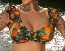 Load image into Gallery viewer, Custom puff sleeve bikini top