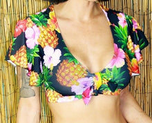 Load image into Gallery viewer, Flounce sleeve bikini crop top