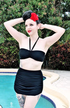 Load image into Gallery viewer, Black Retro Bandeau Top