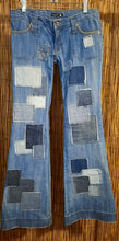 Load image into Gallery viewer, Upcycled Jeans/Frankie B/Repurposed Jeans/Patchwork Jeans/Bell Bottoms