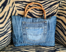 Load image into Gallery viewer, Upcycled Denim Handbag