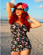 Load image into Gallery viewer, Sugar Skulls swimsuit
