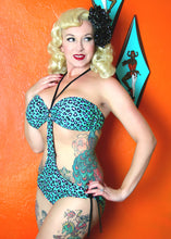 Load image into Gallery viewer, Leopard print bandeau monokini