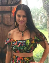 Load image into Gallery viewer, Aloha Puff Sleeve Crop Top
