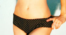 Load image into Gallery viewer, Mini Black Polka Dot Hipster Bikini Bottom
