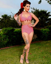 Load image into Gallery viewer, Red Gingham Retro High Waist Bottom
