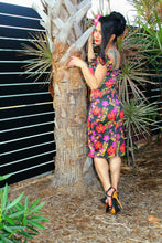 Load image into Gallery viewer, Mai Tiki Cinched Front Puff Sleeve Wiggle Dress
