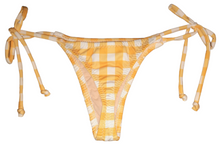 Load image into Gallery viewer, Yellow Gingham Tie-side Bikini Bottom
