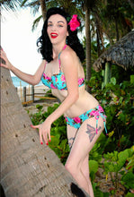 Load image into Gallery viewer, Roses Drawstring Hipster Bikini Bottom. Medium
