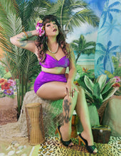 Load image into Gallery viewer, Deep Magenta Retro High Waist Skirt Front Bottom
