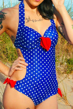Load image into Gallery viewer, Custom retro halter monokini
