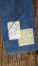 Load image into Gallery viewer, Upcycled Jeans/Boho/Shabby Chic/Repurposed Jeans
