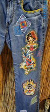Load image into Gallery viewer, Upcycled/Repurposed Levi's Tattoo Jeans
