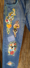 Load image into Gallery viewer, Upcycled/Repurposed Levi's Tattoo Jeans
