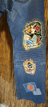 Load image into Gallery viewer, Upcycled/Repurposed Levi's Tattoo Jeans
