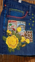 Load image into Gallery viewer, Upcycled/Recycled Levi's Denim Shorts/Patchwork
