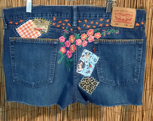 Load image into Gallery viewer, Upcycled/Recycled Levi's Denim Shorts/Patchwork

