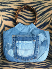 Load image into Gallery viewer, Upcycled Round Denim Handbag
