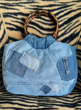 Load image into Gallery viewer, Upcycled Round Denim Handbag

