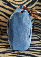 Load image into Gallery viewer, Upcycled Round Denim Handbag
