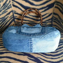 Load image into Gallery viewer, Upcycled Round Denim Handbag
